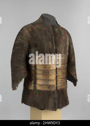 Art inspired by Shirt of Mail and Plate of Al-Ashraf Sayf ad-Din Qaitbay (ca. 1416/18–1496), 18th Burji Mamluk Sultan of Egypt, ca. 1468–96, probably Egyptian, Steel, iron, copper alloy, gold, H. 31 in. (78.7 cm); W. 54 1/2 in. (138.4 cm); Wt. 25 lb. 2.4 oz. (11.41 kg), Mail, Sultan, Classic works modernized by Artotop with a splash of modernity. Shapes, color and value, eye-catching visual impact on art. Emotions through freedom of artworks in a contemporary way. A timeless message pursuing a wildly creative new direction. Artists turning to the digital medium and creating the Artotop NFT Stock Photo