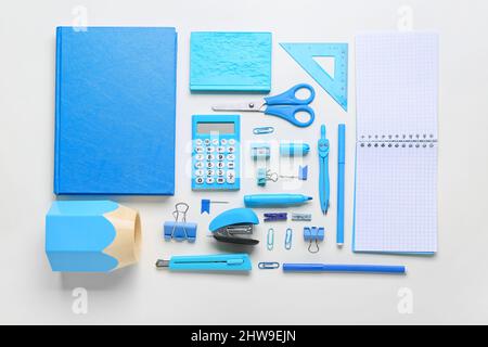 Set of different stationery isolated on white background Stock Photo