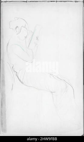 Art inspired by Javanese Dancer Applying Make-up (from Sketchbook of Javanese Dancers), 1889, Graphite on off-white wove paper, 8 1/2 x 5 1/2 in. (21.6 x 14 cm), Drawings, John Singer Sargent (American, Florence 1856–1925 London, Classic works modernized by Artotop with a splash of modernity. Shapes, color and value, eye-catching visual impact on art. Emotions through freedom of artworks in a contemporary way. A timeless message pursuing a wildly creative new direction. Artists turning to the digital medium and creating the Artotop NFT Stock Photo