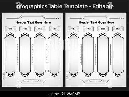 Digital Table Infographic Template - Editable Vector Illustration Stock Vector