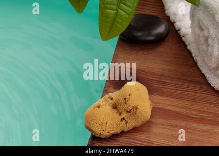 Spa composition, natural goo. Eco-friendly product, zero waste. Space for text Stock Photo