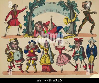 Characters, from 'Jack the Giant Killer', Plate 2 for a Toy Theater.  Dimensions: Sheet: 6 11/16 × 8 7/16 in. (17 ×  cm). Publisher: Benjamin  Pollock (British, 1857-1937). Date: 1870-90. Pollock's