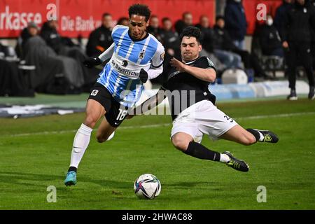 Munich GRUENWALDER STADION. 4th Mar, 2022. Kevin GODEN (TSV Munich 1860),  action, single action, single image, cut out, full body shot, whole figure.  Football 3rd league, league 3, TSV Munich 1860 