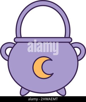 purple witch caldron Stock Vector