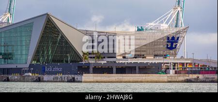 Royal Carribbean Cruise Terminal in Miami - MIAMI, FLORIDA - FEBRUARY 14, 2022 Stock Photo