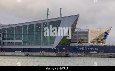 Royal Carribbean Cruise Terminal in Miami - MIAMI, FLORIDA - FEBRUARY 14, 2022 Stock Photo