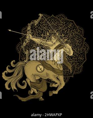 illustration vector horseman sagitarius symbol Stock Vector