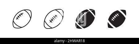 Football icon design, outlined and flat glyph style Stock Vector