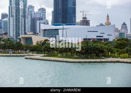 FTX Arena Miami former American Airlines Arena - MIAMI, FLORIDA - FEBRUARY 14, 2022 Stock Photo