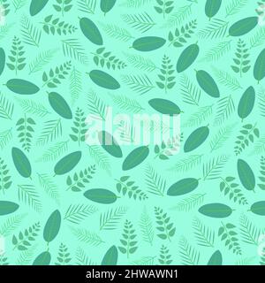Elegant trendy ditsy floral vector seamless pattern design of abstract branches of leaves. Repeat texture foliate background for printing and textile Stock Vector