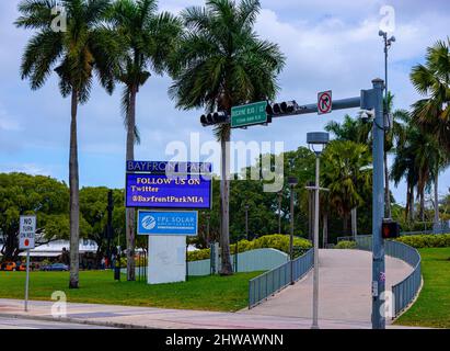 Bayfront Park Downtown Miami - MIAMI, FLORIDA - FEBRUARY 14, 2022 Stock Photo