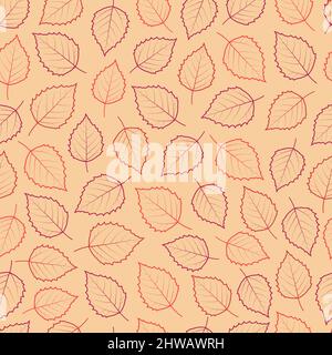 Ornate trendy vector seamless ditsy floral pattern design of tropical aspen leaf outlines. Artistic foliage repeat texture background for printing Stock Vector