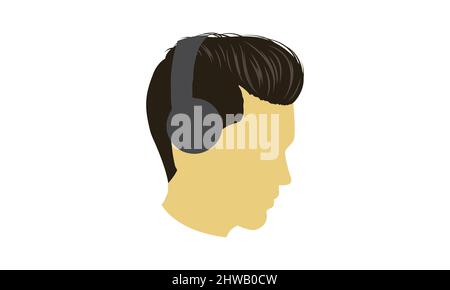 Vector headphones icon. Colourful symbol silhouette isolated on modern gradient background Stock Vector