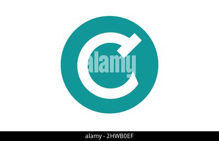 Letter C Negative Space Logo Design Template Stock Vector