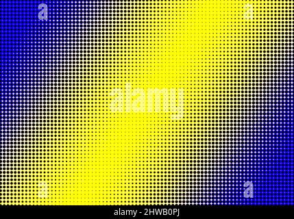 Small yellow and blue circles Stock Photo
