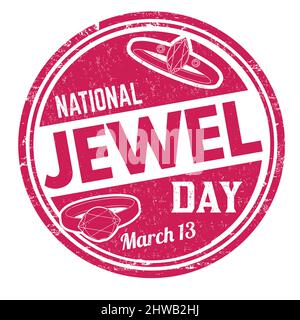 National jewel day grunge rubber stamp on white background, vector illustration Stock Vector