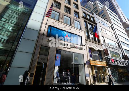 New York, USA. 04th Mar, 2022. Paris Saint-Germain new store is now open on Fifth Avenue in New York, NY on March 4, 2022. Photo by Charles Guerin/ABACAPRESS.COM Credit: Abaca Press/Alamy Live News Stock Photo