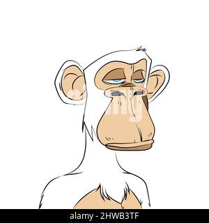 Macaco Entediado Clube Iate Macaco Albino Branco Nft Arte Isolada imagem  vetorial de MininyxDoodle© 541711116