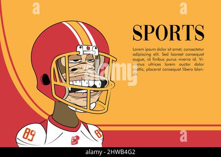 American football helmet. Red. Rugby 