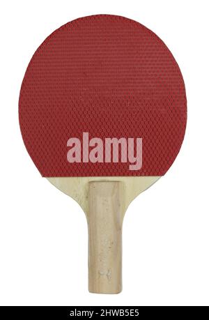 still life image of table tennis bat on white background cut out Stock Photo