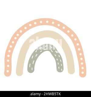 Rainbow Element Hand Drawn Cute Illustration Pastel Color Stock Vector