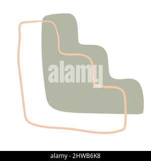 Stairs Element Hand Drawn Cute Illustration Pastel Color Stock Vector