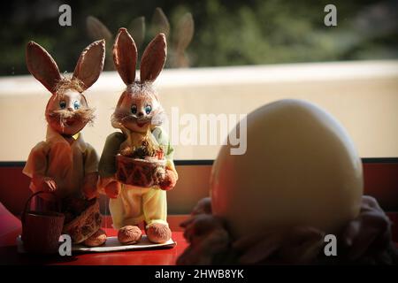 Easter bunnies decoration Stock Photo