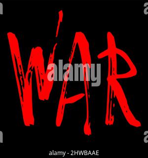 Vector illustration in the form of the message no war. Grunge design black and red style Stock Vector
