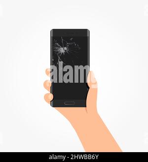 Broken Screen Phone Vector Illustration Stock Vector