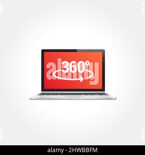 Laptop 360 Virtual Reality VR Icon Stock Vector