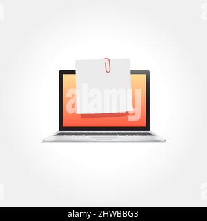 Laptop Note Icon Stock Vector