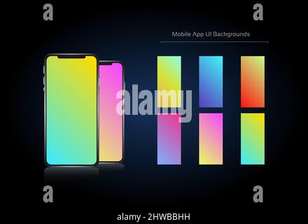 Soft Color Background Set Phone UI Stock Vector