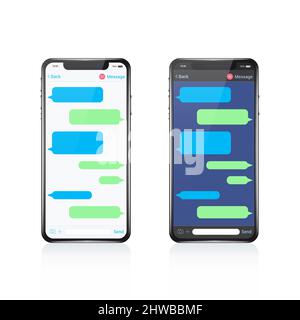 Phone Message Chat SMS Templates User Interface Stock Vector