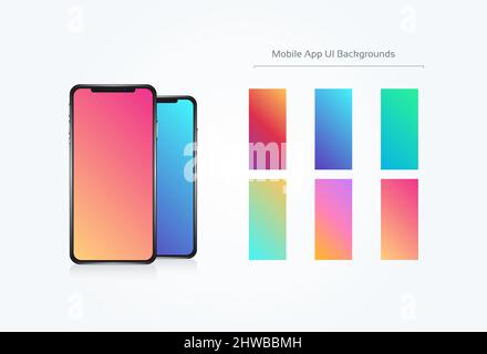 Soft Color Background Set Phone UI Stock Vector