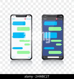 Phone Message Chat SMS Templates User Interface Stock Vector