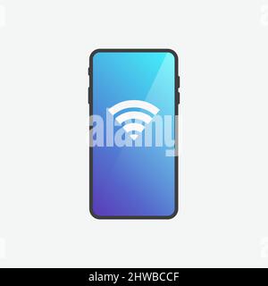 Phone Wi-fi Flat Vector Icon Stock Vector