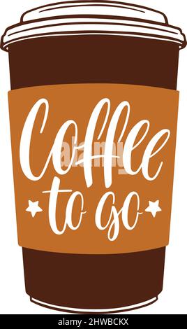 Coffee to go - Brown coffee cup with lid Stock Vector