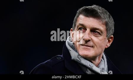 Milan, Italy. 04 March 2022. Gianluca Pagliuca looks on prior to the Serie A football match between FC Internazionale and US Salernitana. Credit: Nicolò Campo/Alamy Live News Stock Photo