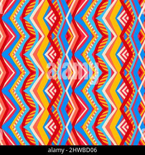 beautiful multicolored striped tribal traditional pattern Stock Vector
