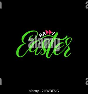 Happy Easter calligraphy. hand-drawn illustration Stock Vector