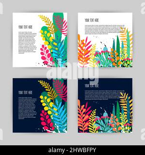 Tropical leaves pattern – Colorful botanical design Stock Vector