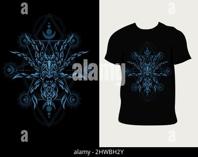 illustration vector spider vintage ornament style Stock Vector