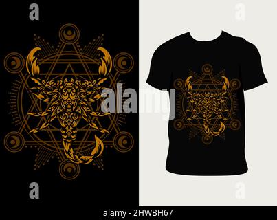 illustration vector scorpion colorful ornament style Stock Vector