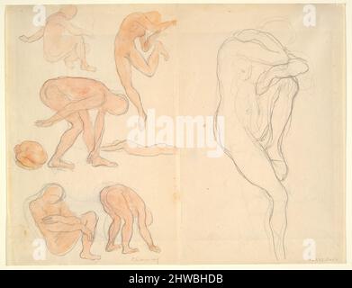 Figure Studies (recto); Tree and Anatomy Studies (verso).  Artist: Kahlil Gibran, Lebanese, 1883–1931 Stock Photo