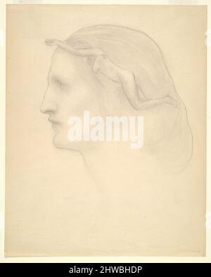 Profile and Superimposed Figure.  Artist: Kahlil Gibran, Lebanese, 1883–1931 Stock Photo