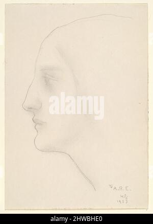 Profile of a Woman.  Artist: Kahlil Gibran, Lebanese, 1883–1931 Stock Photo