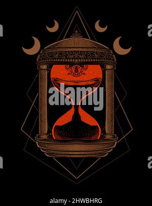 illustration vector vintage hourglass ornament Stock Vector