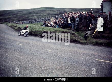 Motor sidecar-racing circuit and motorcycle racing circa 1960 United Kingdom (part 1).  Live racing sporting events, Kent UK Stock Photo