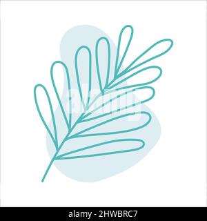 Leaf Line Art With Shapes In Pastel Stock Vector Image & Art - Alamy