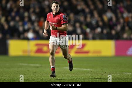 Twickenham, UK. 04th Mar, 2022. Premiership Rugby. Harlequins V Newcastle Falcons. The Stoop. Twickenham. Adam Radwan (Newcastle Falcons) during the Harlequins V Newcastle Falcons Gallagher Premiership rugby match. Credit: Sport In Pictures/Alamy Live News Stock Photo